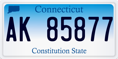 CT license plate AK85877
