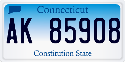 CT license plate AK85908