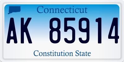 CT license plate AK85914