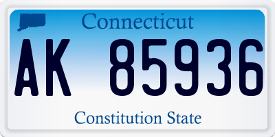 CT license plate AK85936