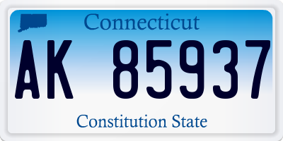 CT license plate AK85937