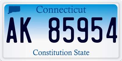 CT license plate AK85954