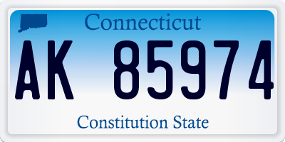 CT license plate AK85974