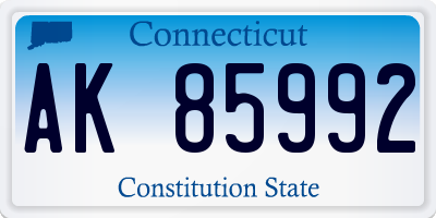 CT license plate AK85992