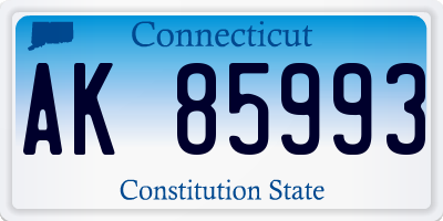 CT license plate AK85993
