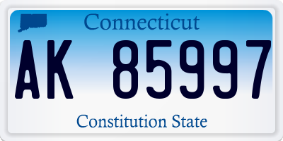 CT license plate AK85997
