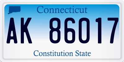 CT license plate AK86017