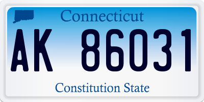 CT license plate AK86031