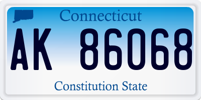 CT license plate AK86068