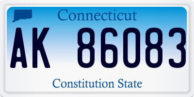 CT license plate AK86083