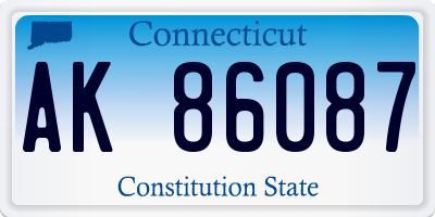 CT license plate AK86087