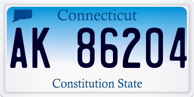 CT license plate AK86204
