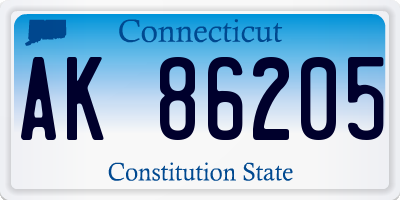 CT license plate AK86205
