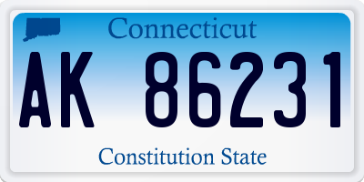 CT license plate AK86231