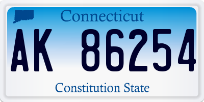 CT license plate AK86254