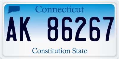 CT license plate AK86267