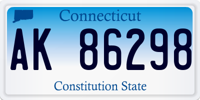 CT license plate AK86298