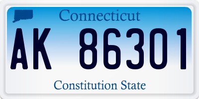 CT license plate AK86301