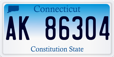 CT license plate AK86304