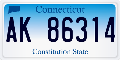 CT license plate AK86314