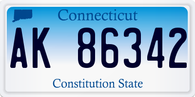 CT license plate AK86342
