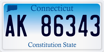 CT license plate AK86343
