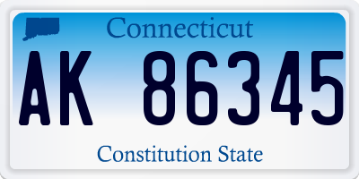 CT license plate AK86345