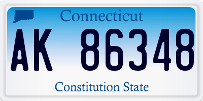 CT license plate AK86348