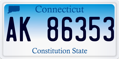 CT license plate AK86353