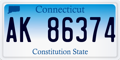 CT license plate AK86374