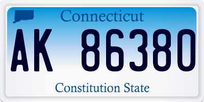 CT license plate AK86380
