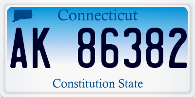 CT license plate AK86382