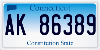 CT license plate AK86389