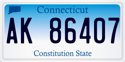 CT license plate AK86407