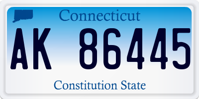 CT license plate AK86445