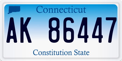 CT license plate AK86447