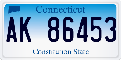 CT license plate AK86453