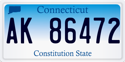 CT license plate AK86472