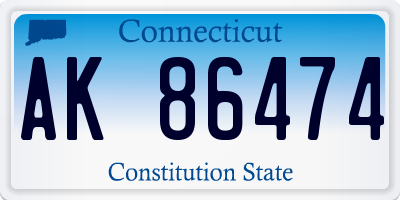 CT license plate AK86474