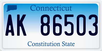 CT license plate AK86503