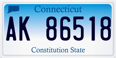CT license plate AK86518