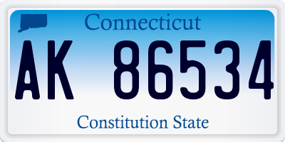 CT license plate AK86534