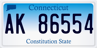 CT license plate AK86554