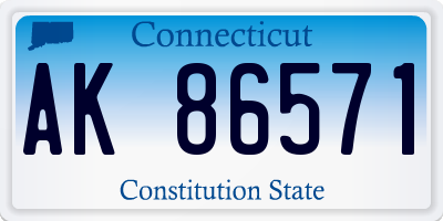 CT license plate AK86571