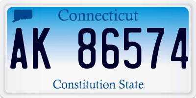 CT license plate AK86574