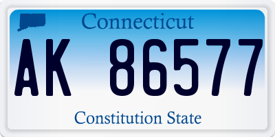 CT license plate AK86577