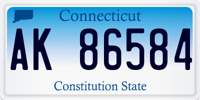 CT license plate AK86584