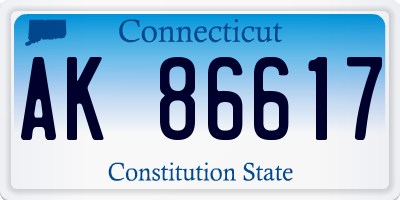 CT license plate AK86617