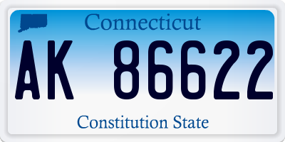 CT license plate AK86622