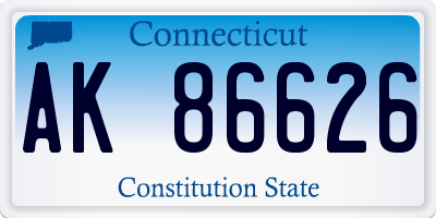 CT license plate AK86626